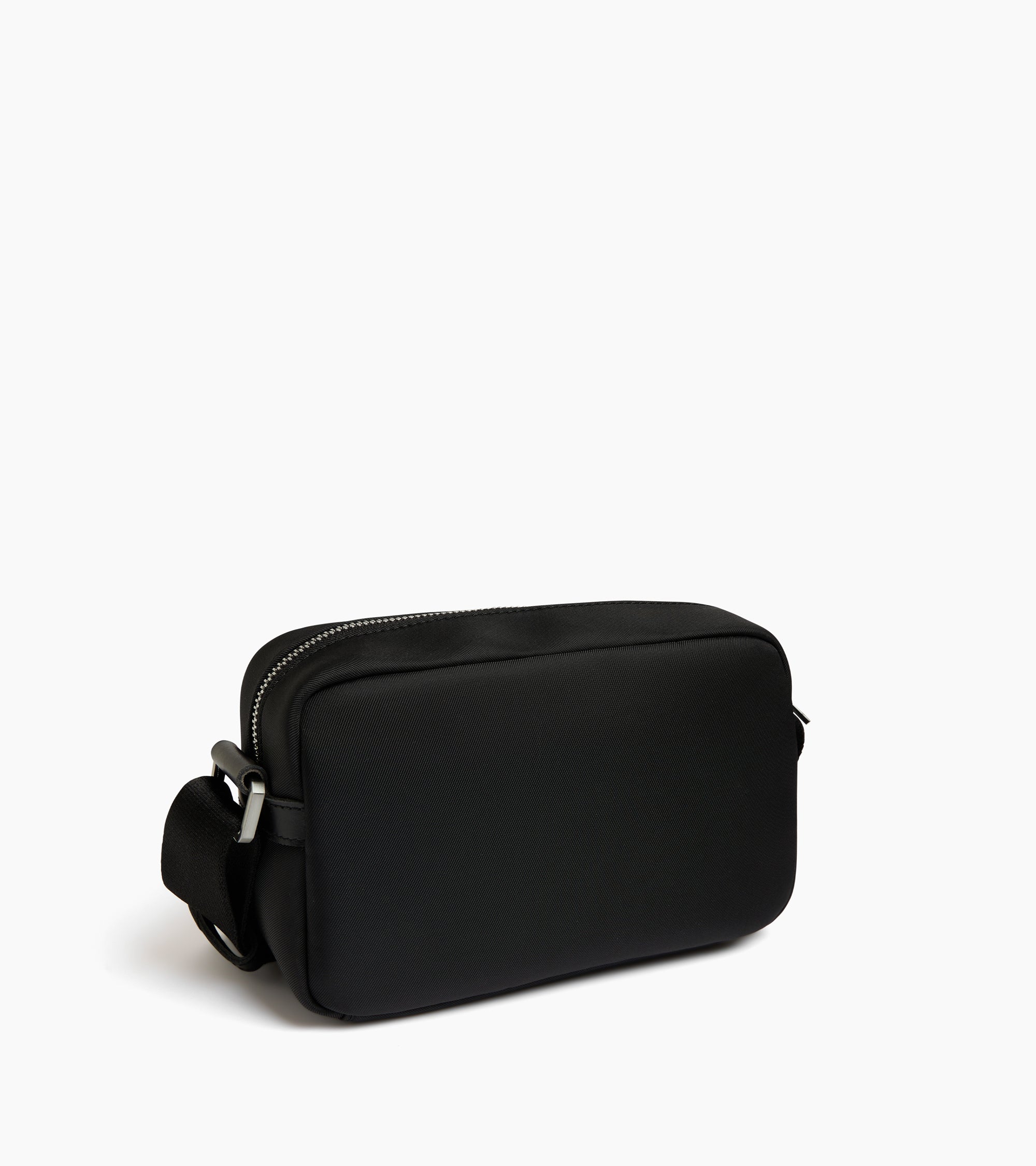 Petit sac bandoulière Basile en toile nylon et cuir lisse