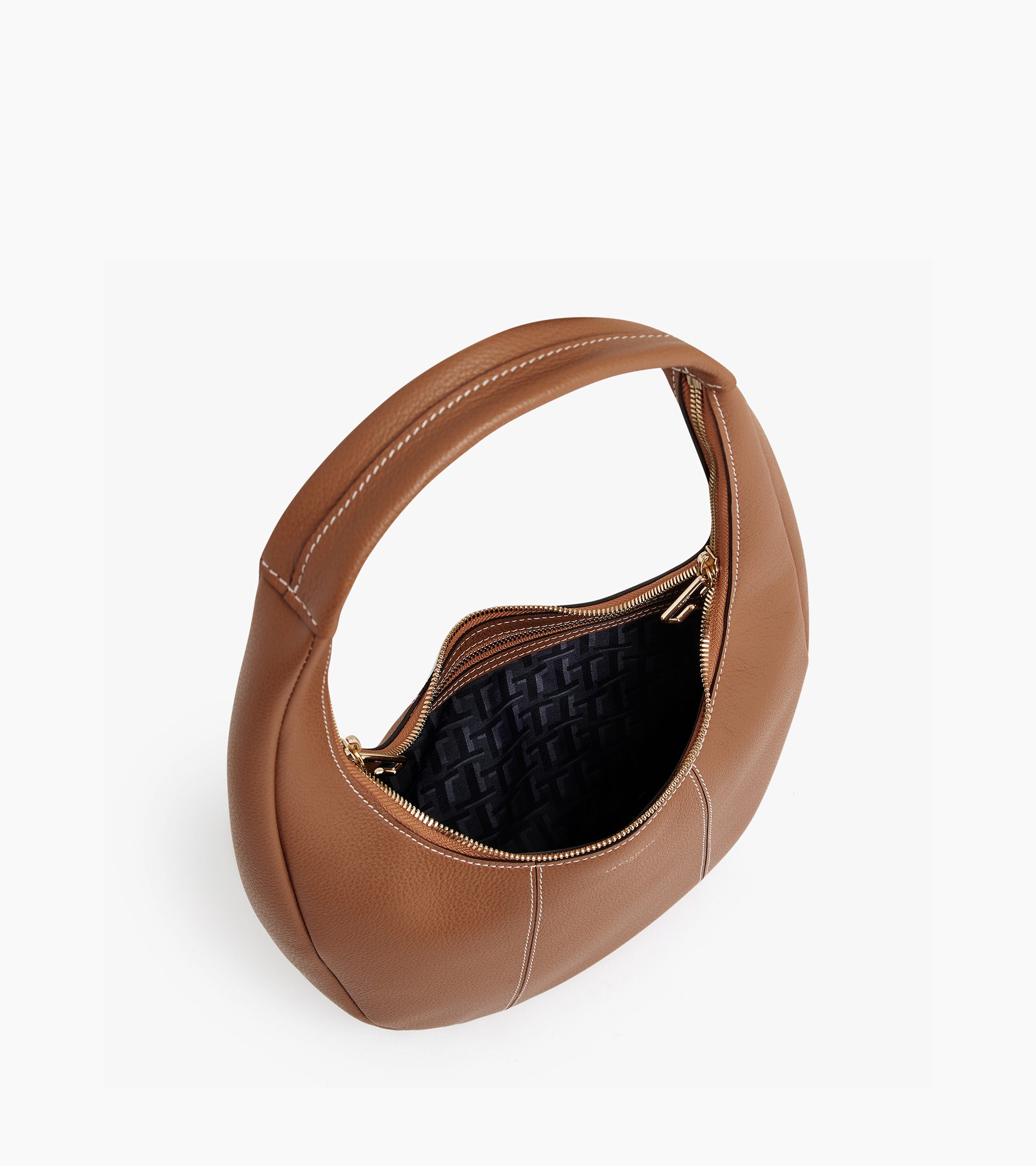 Mittelgroße Hobo-Tasche Modell Juliette aus genarbtem Leder