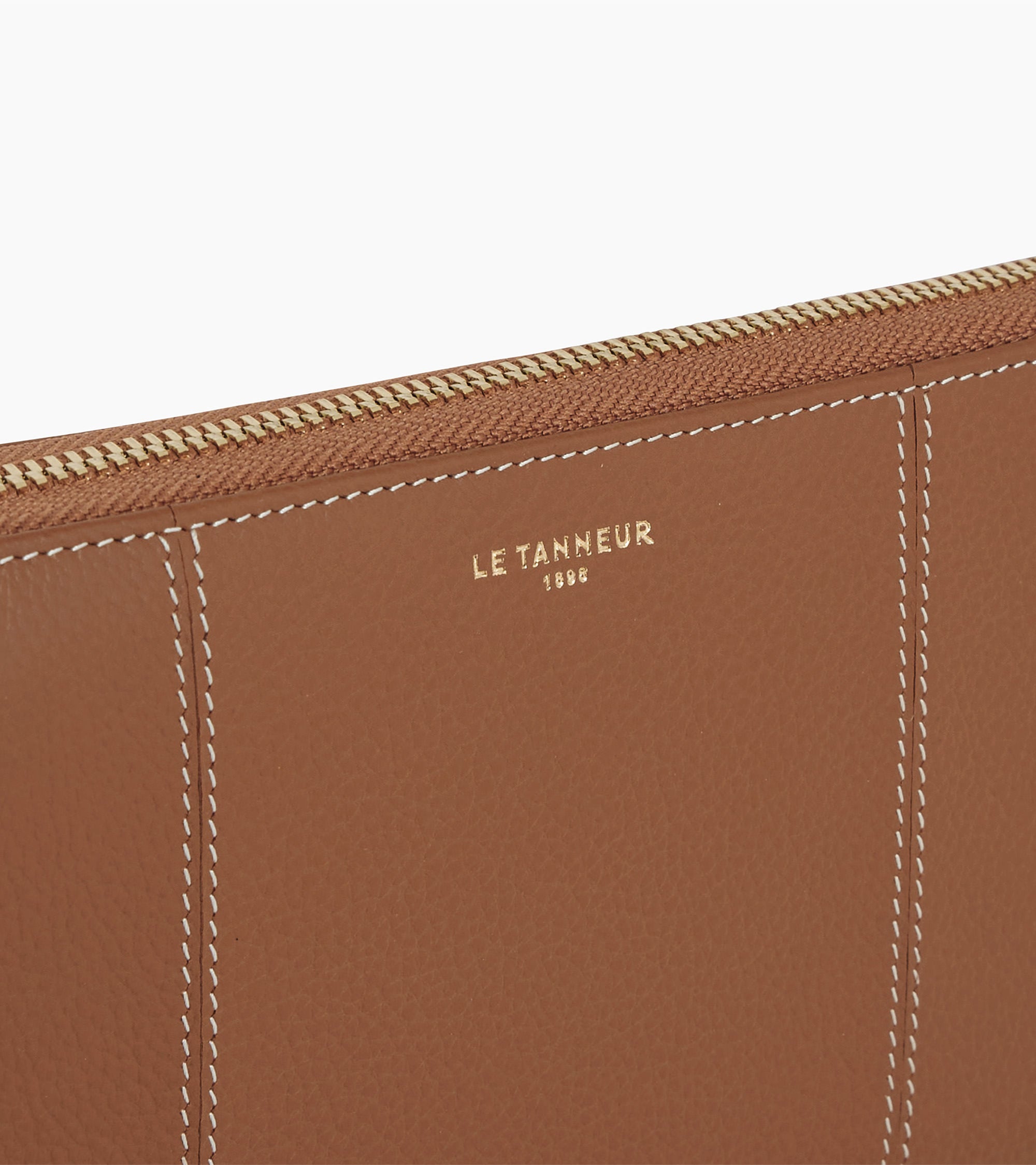 Cartera con cremallera Juliette de cuero granulado