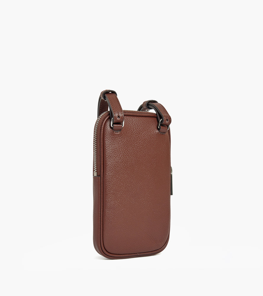 Etui téléphone en cuir grainé