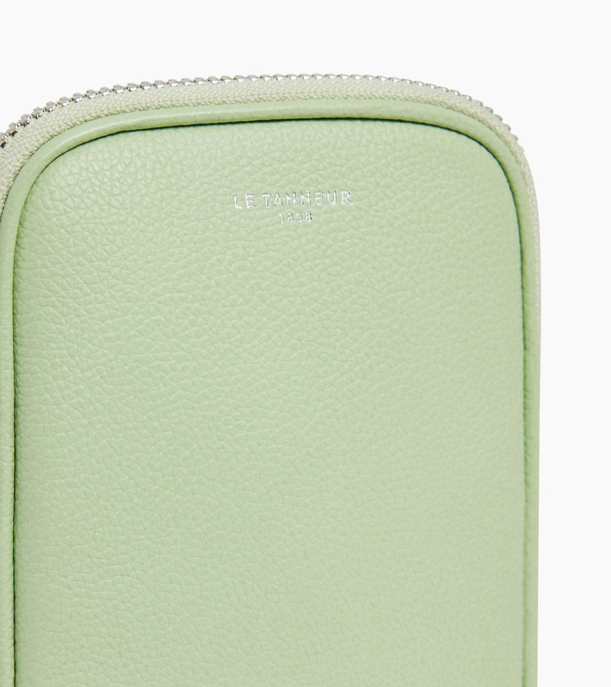 Etui téléphone en cuir grainé