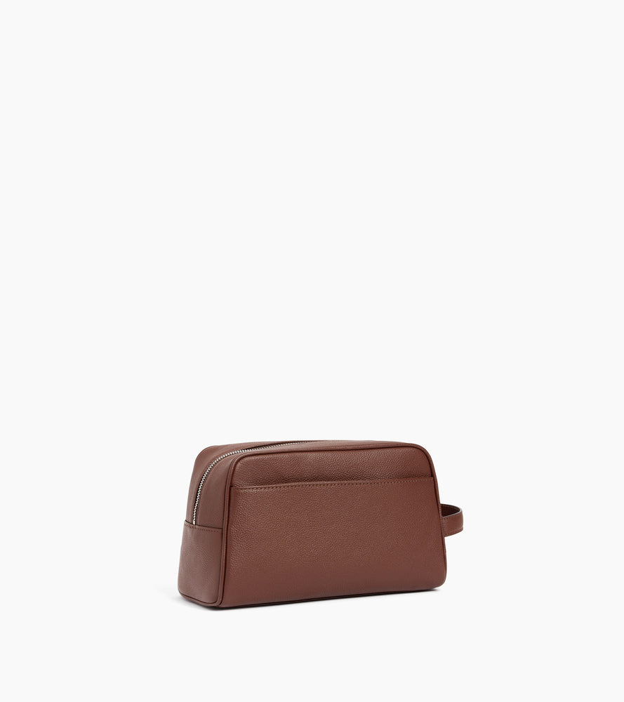 Trousse de toilette en cuir grainé