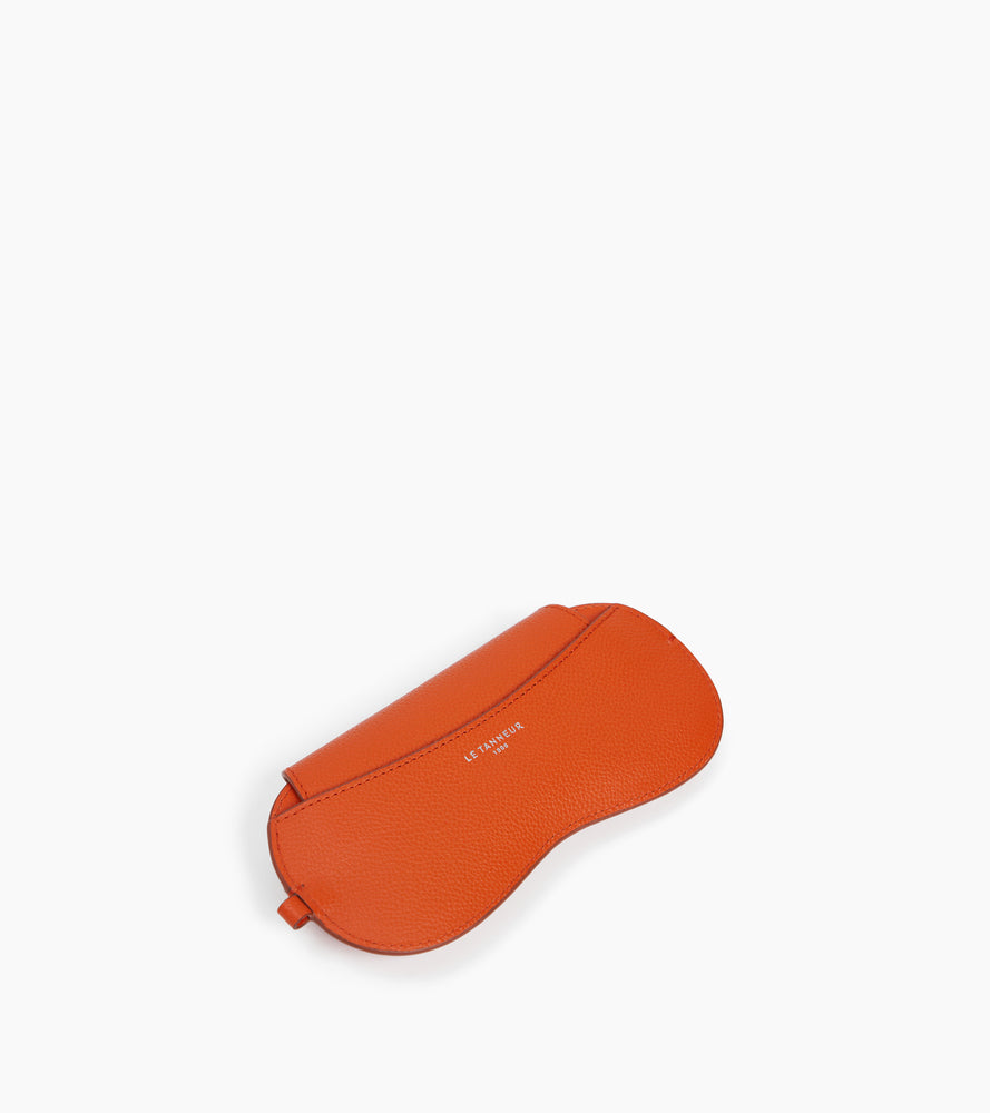 Etui à lunettes charms en cuir grainé