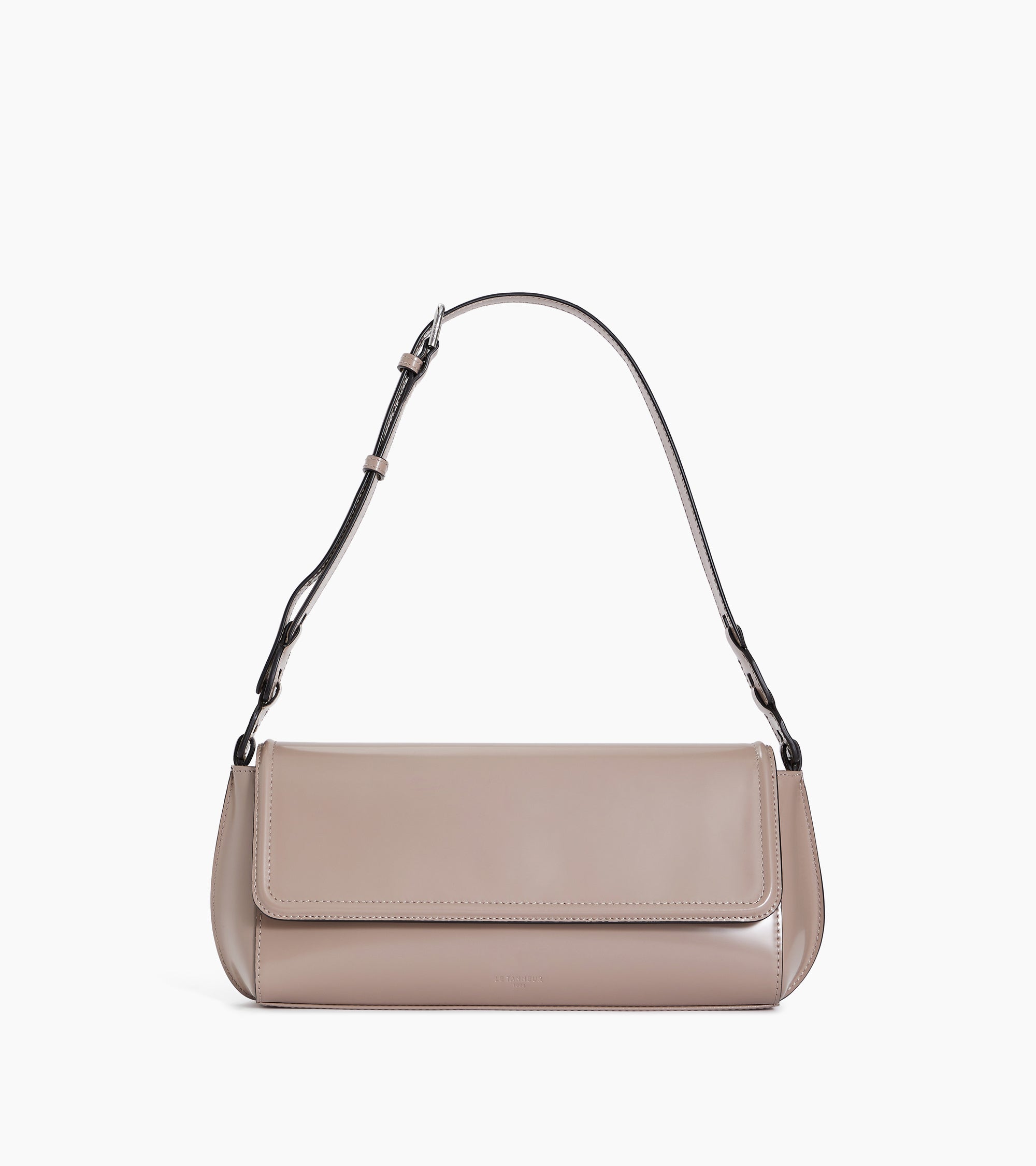 Sac porté épaule moyen modèle Solaise en cuir lisse effet box