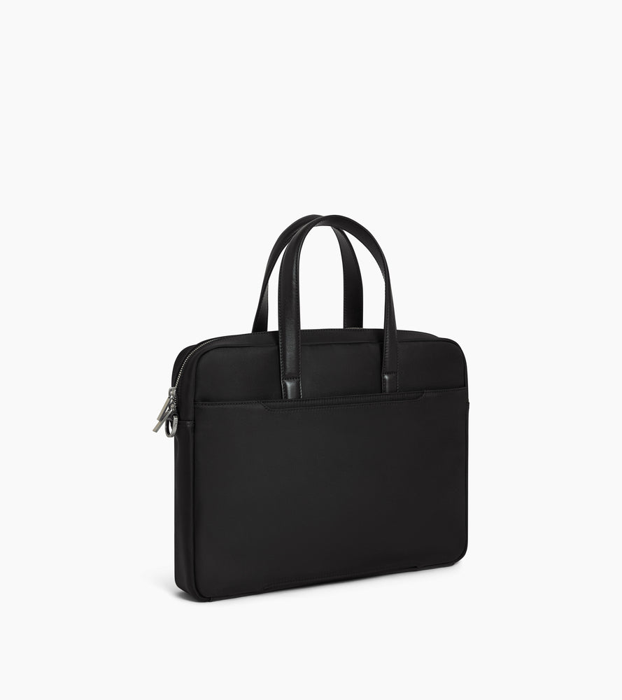 Porte documents 15" Basile en toile nylon et cuir lisse