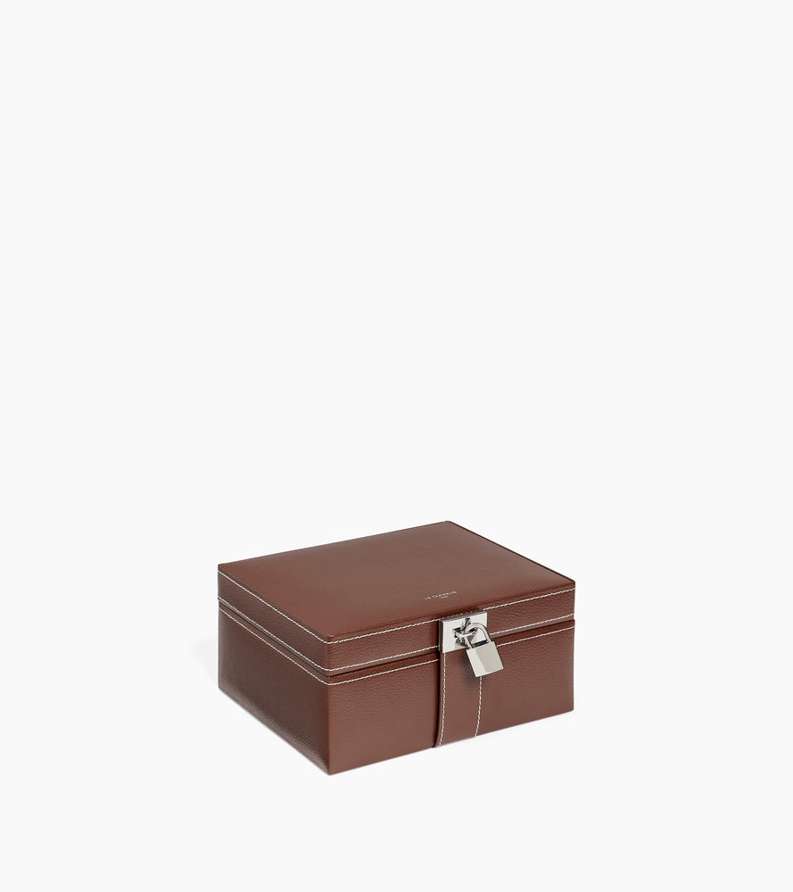 Boîte à bijoux moyen modèle en cuir
