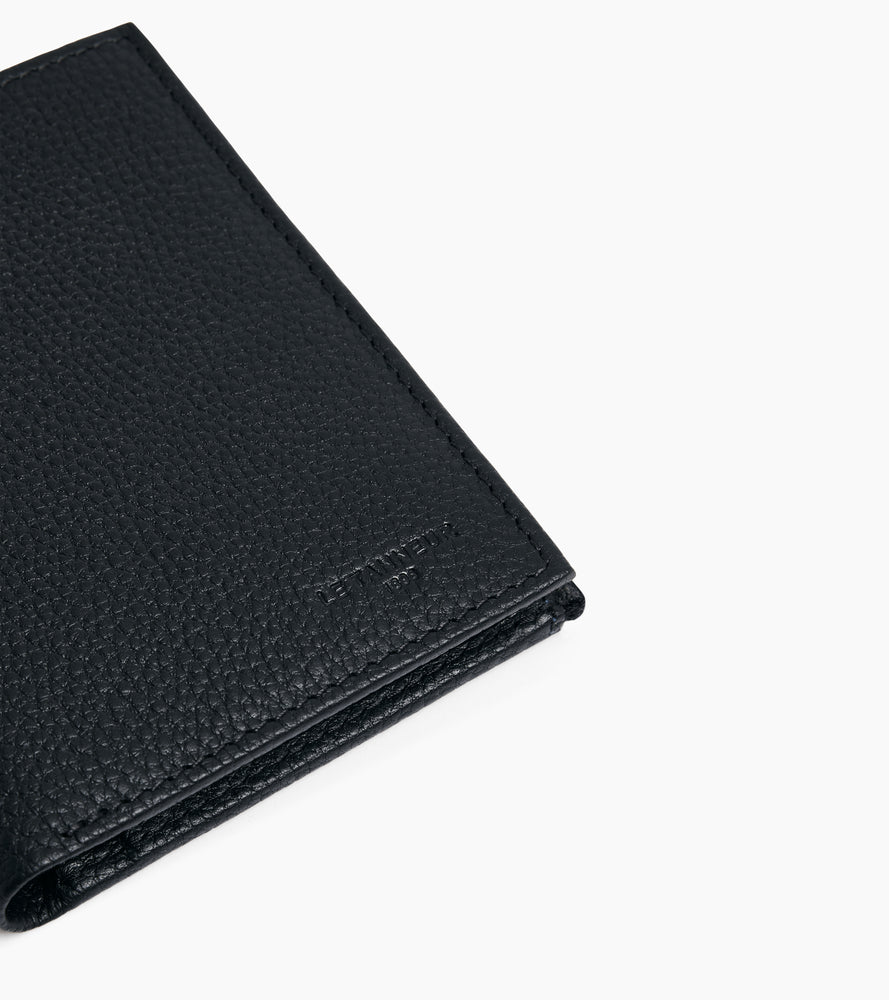 Portefeuille moyen modèle zippé Charles en cuir grainé