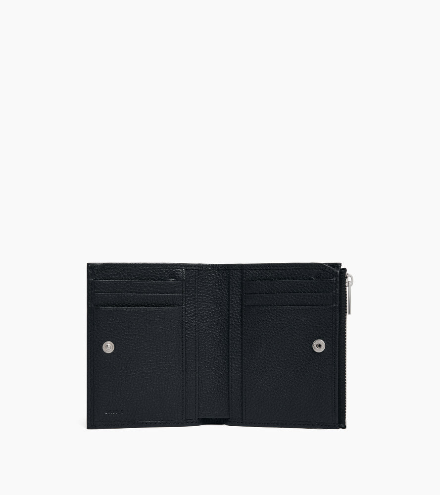 Portefeuille moyen modèle zippé Charles en cuir grainé