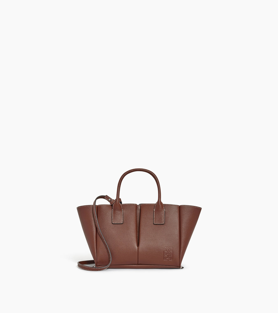 Petit sac à main Elena en cuir grainé