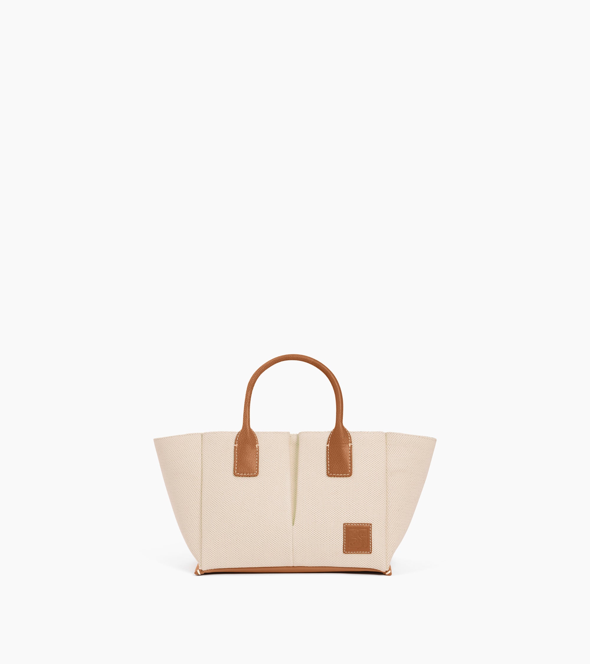 Petit sac à main Elena en toile coton et cuir grainé
