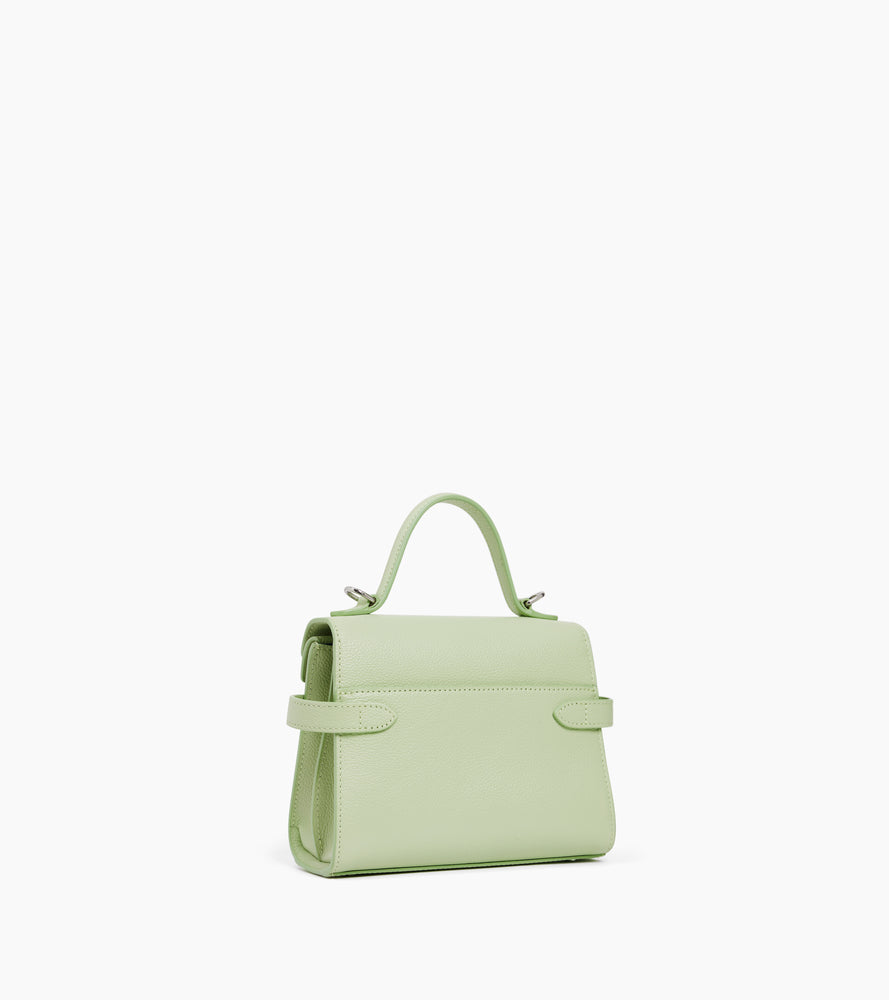 Petit sac à main double rabat Emilie en cuir grainé