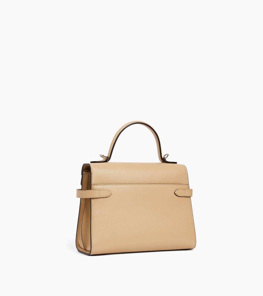 Sac à main double rabat moyen modèle Emilie en cuir grainé