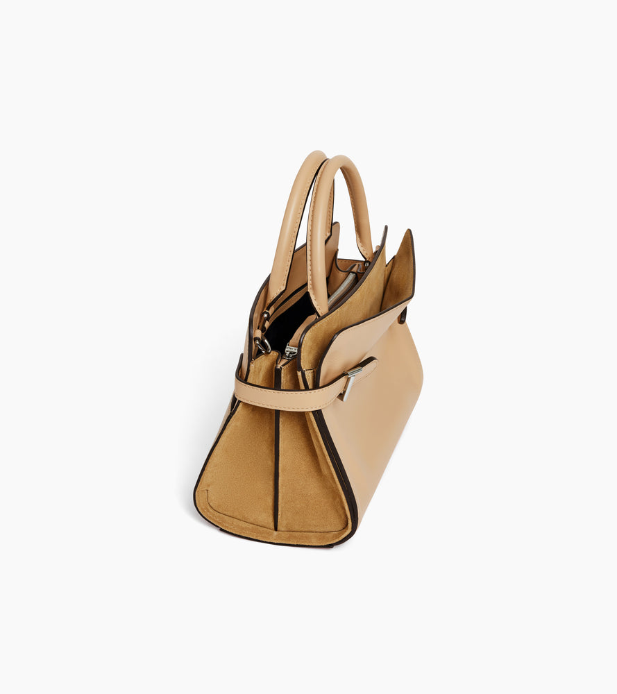 Sac à main moyen modèle Emie en cuir lisse et nubuck