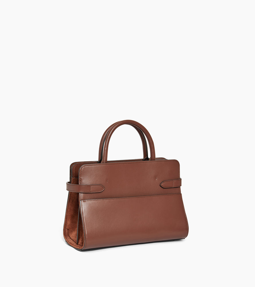 Sac à main moyen modèle Emie en cuir lisse et nubuck