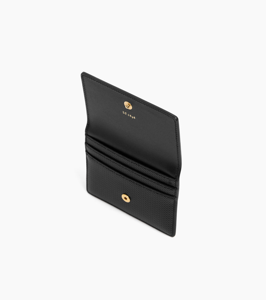 Porte cartes à rabat Emilie en cuir signature T