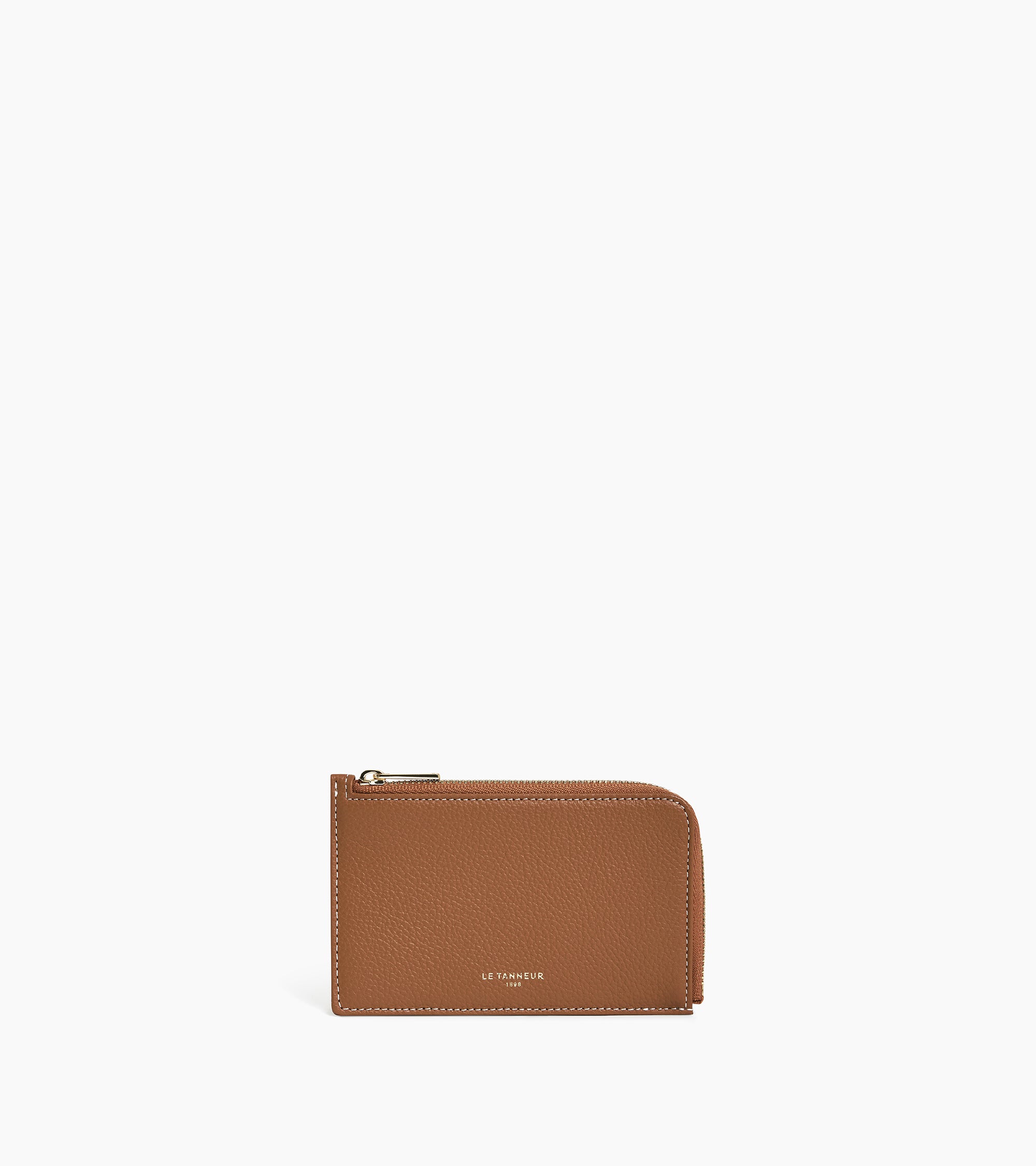 Porte cartes zippé Emilie en cuir grainé
