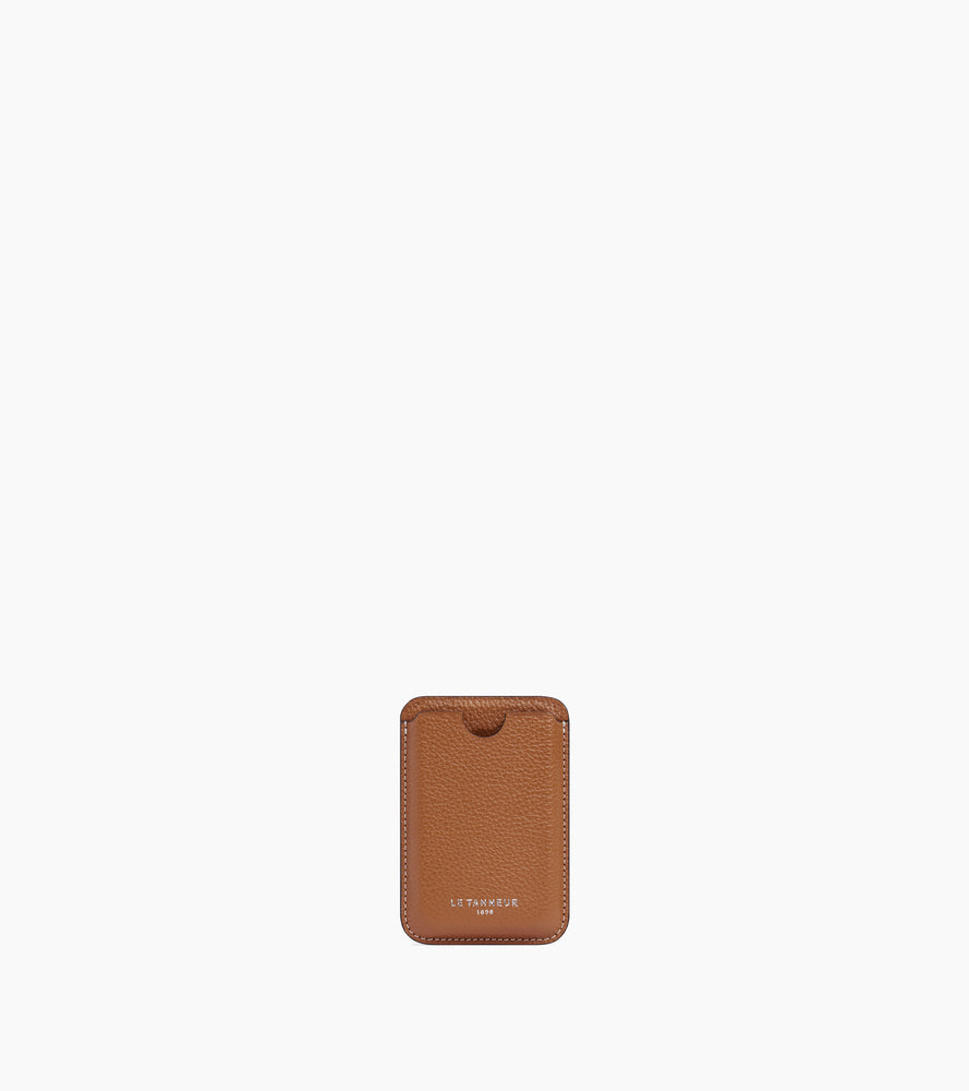 Porte cartes magnétique en cuir grainé