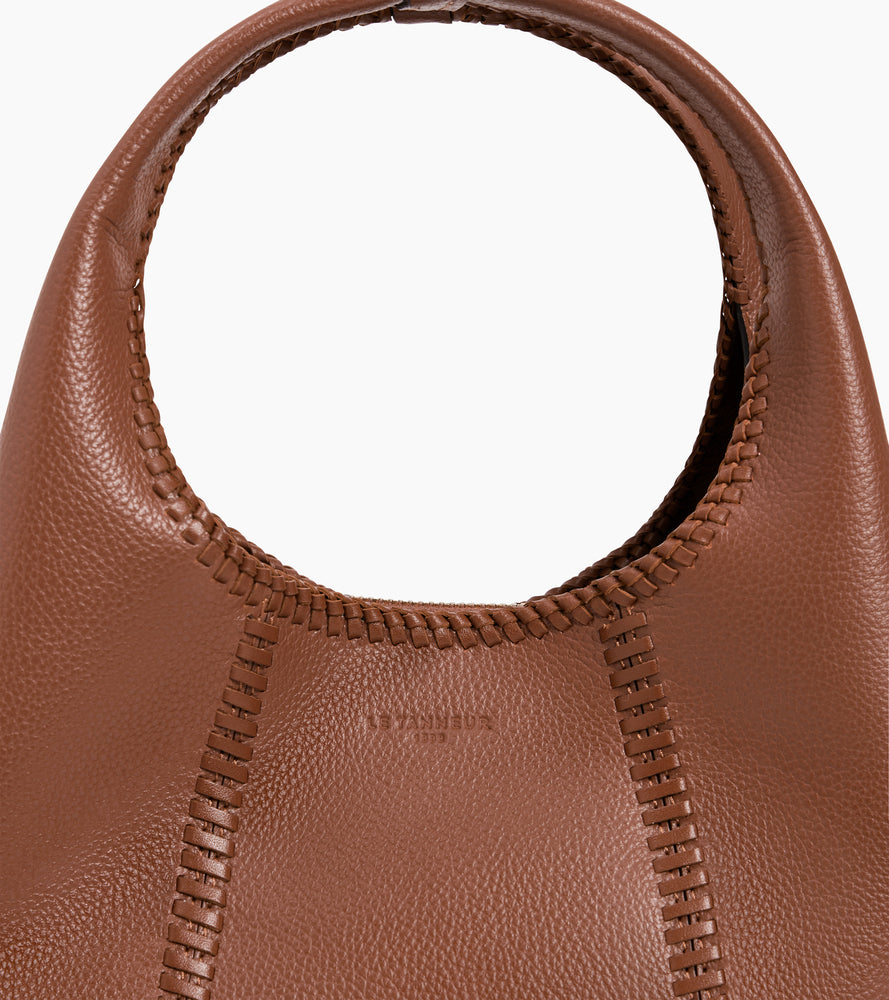 Petit sac à main Juliette en cuir grainé avec surpiqûres