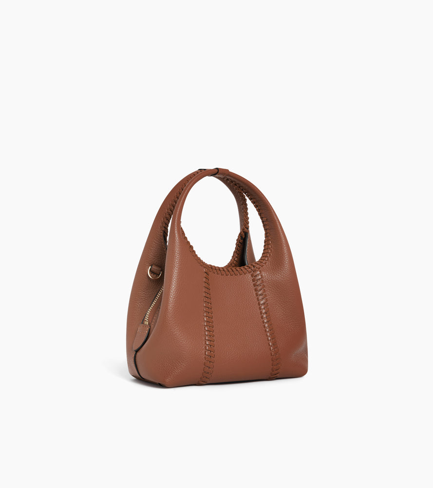 Mini sac à main Juliette en cuir grainé avec surpiqûres