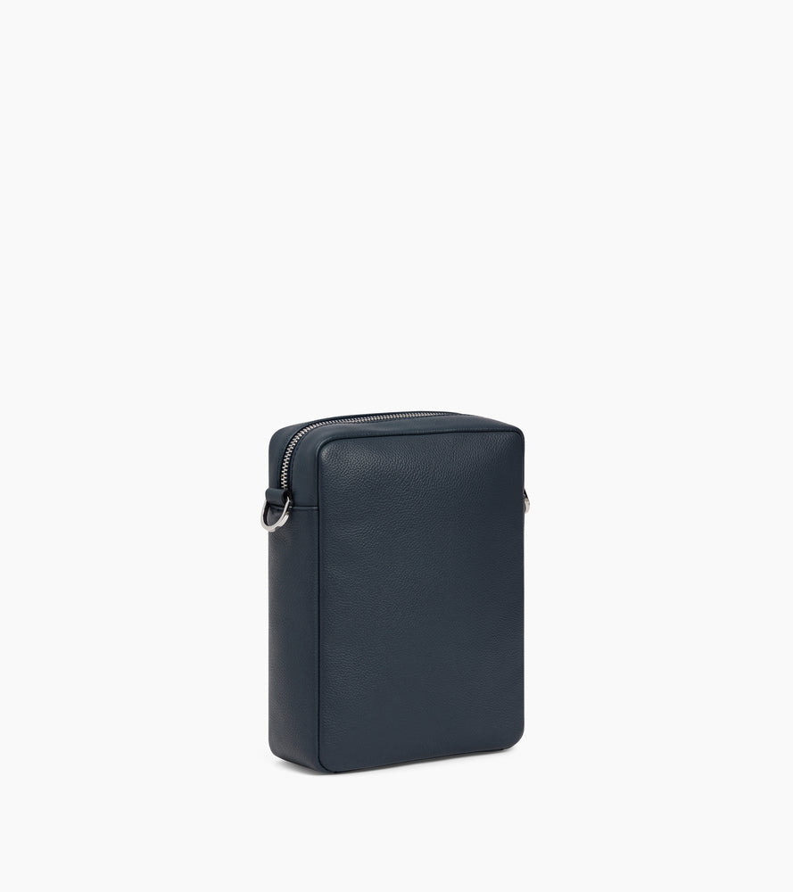Petite sacoche zippée Marceau en cuir grainé