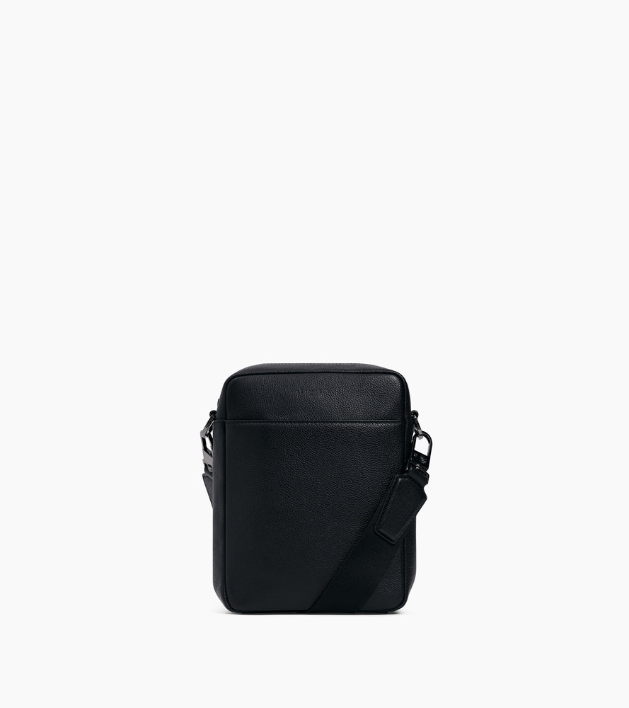 Petite sacoche zippée Marceau en cuir grainé