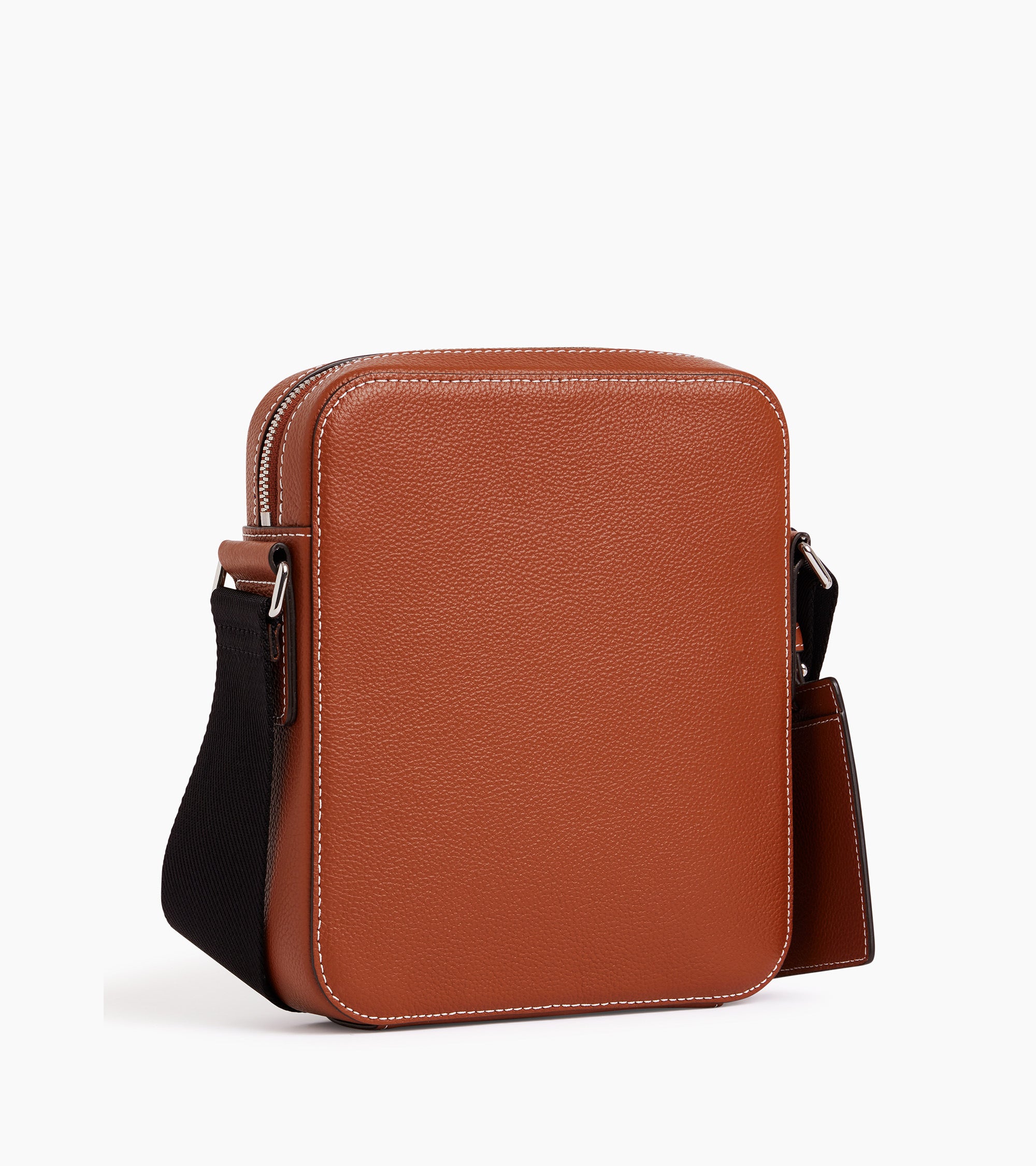 Petite sacoche zippée Emile en cuir grainé