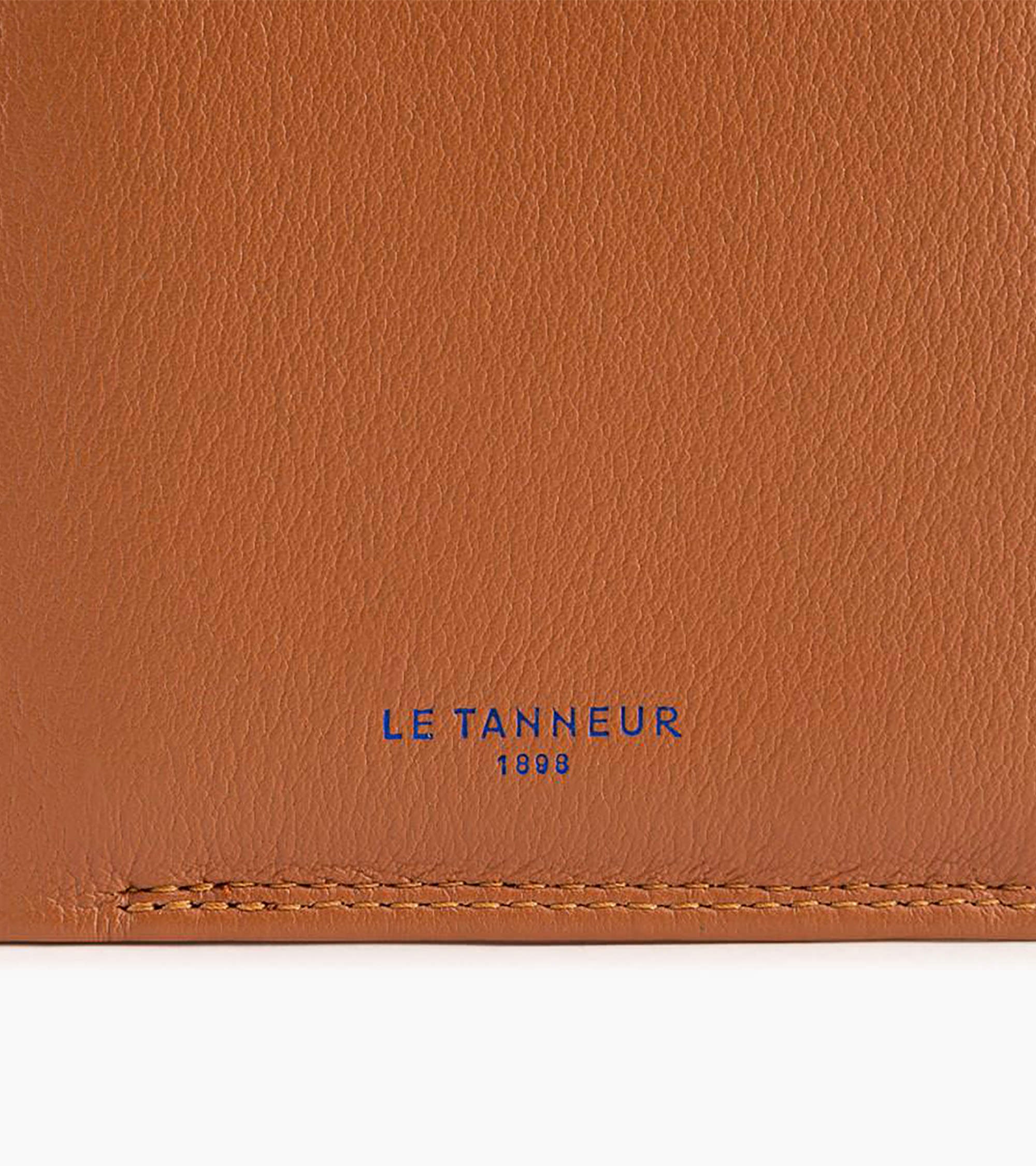 Portefeuille vertical moyen modèle zippé 2 volets Martin en cuir lisse