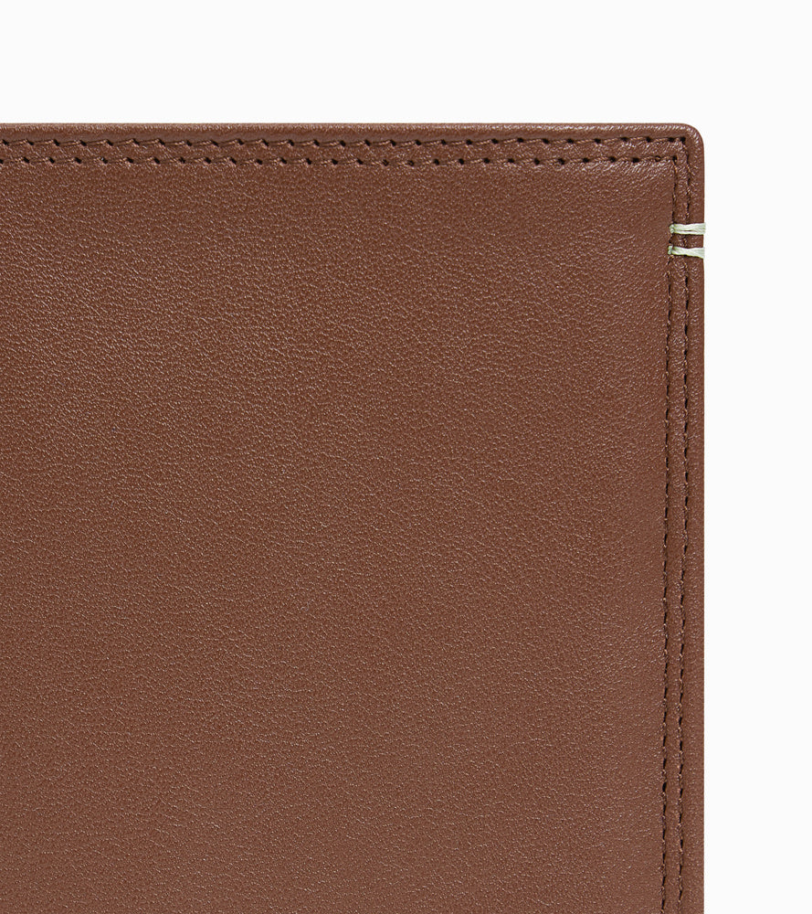 Portefeuille vertical moyen modèle zippé 2 volets Martin en cuir lisse