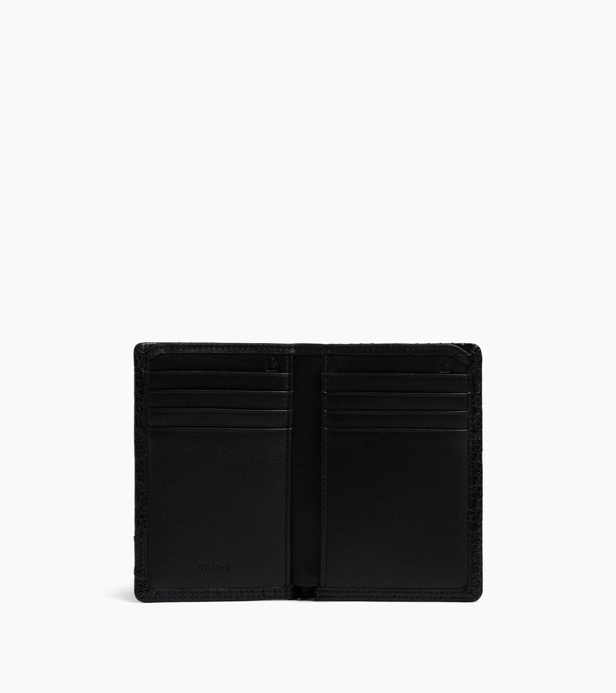 Porte cartes vertical Martin en cuir embossé et cuir lisse