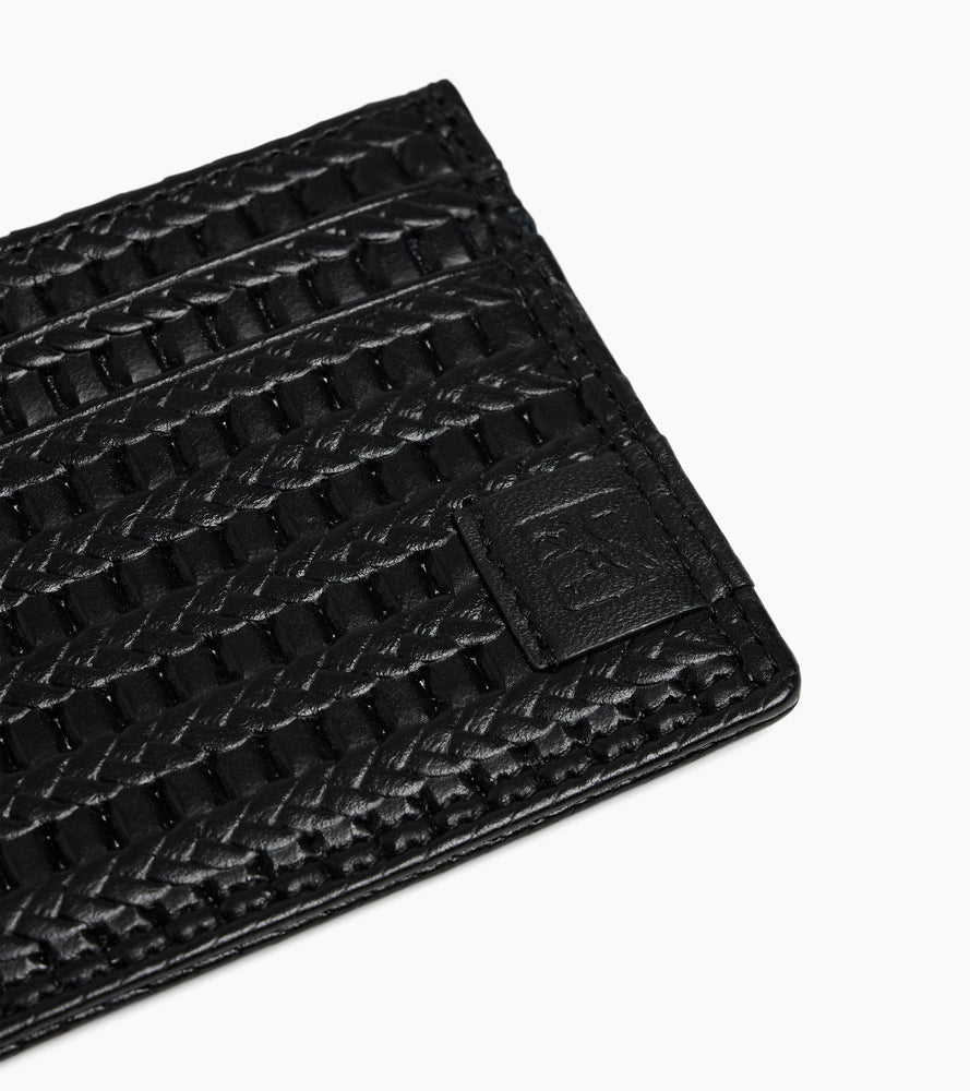 Porte cartes Martin en cuir embossé et cuir lisse