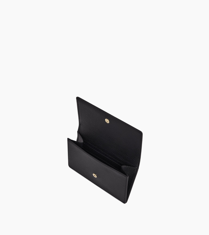 Porte cartes à rabat Ella en cuir grainé