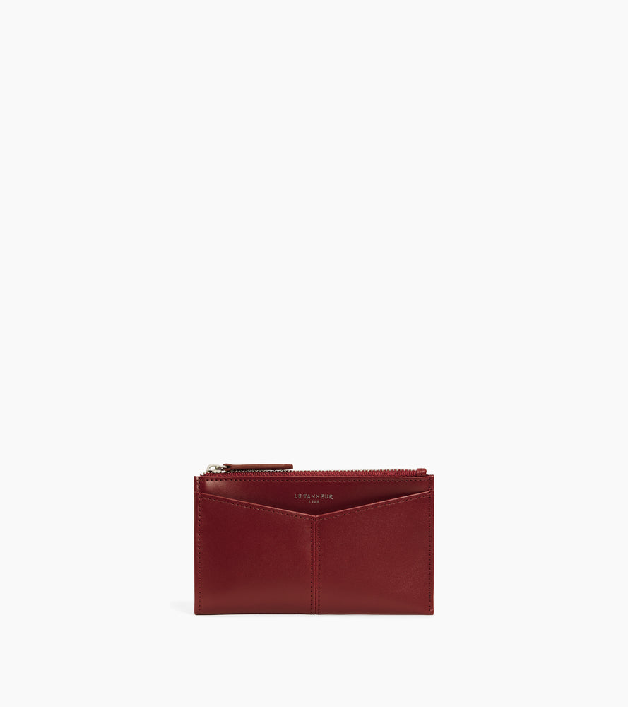 Étui clés zippé Charlotte en cuir lisse