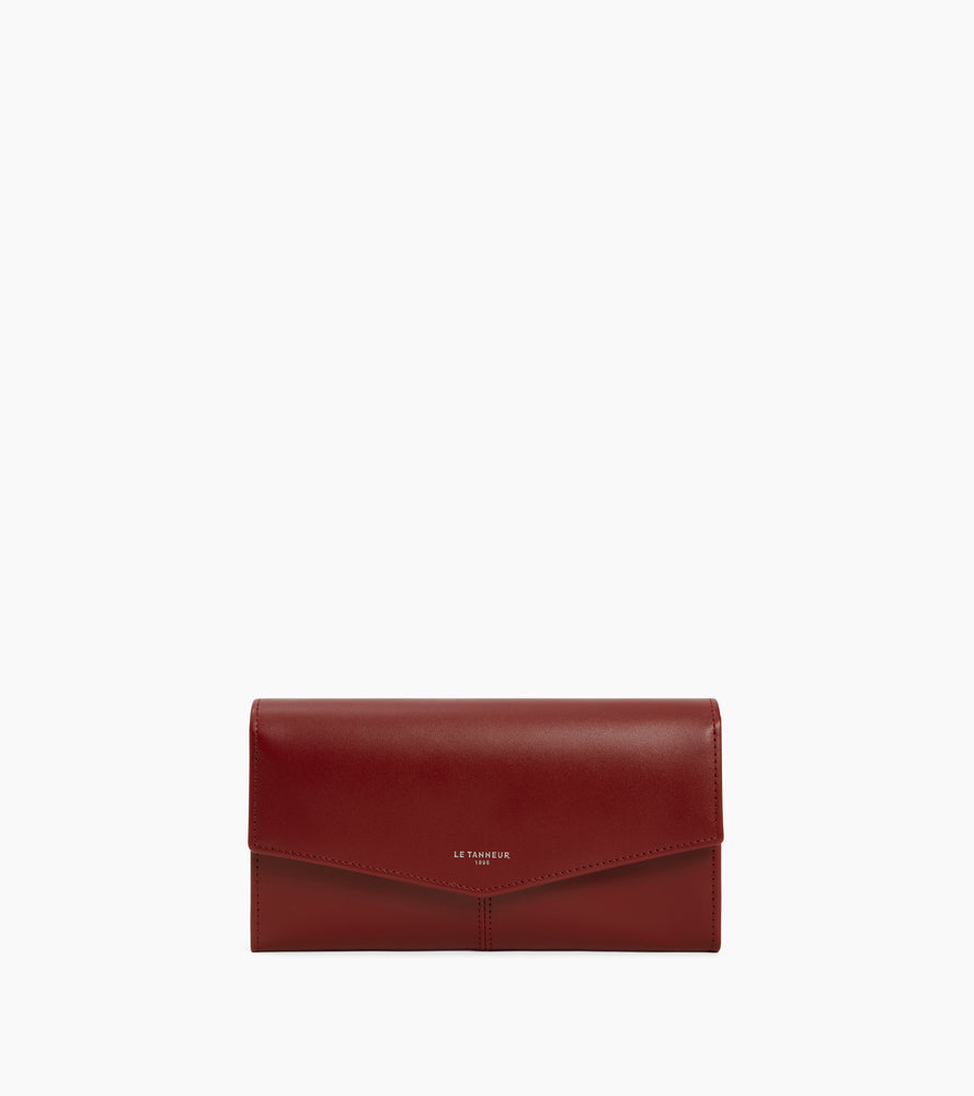Grand portefeuille Charlotte en cuir lisse