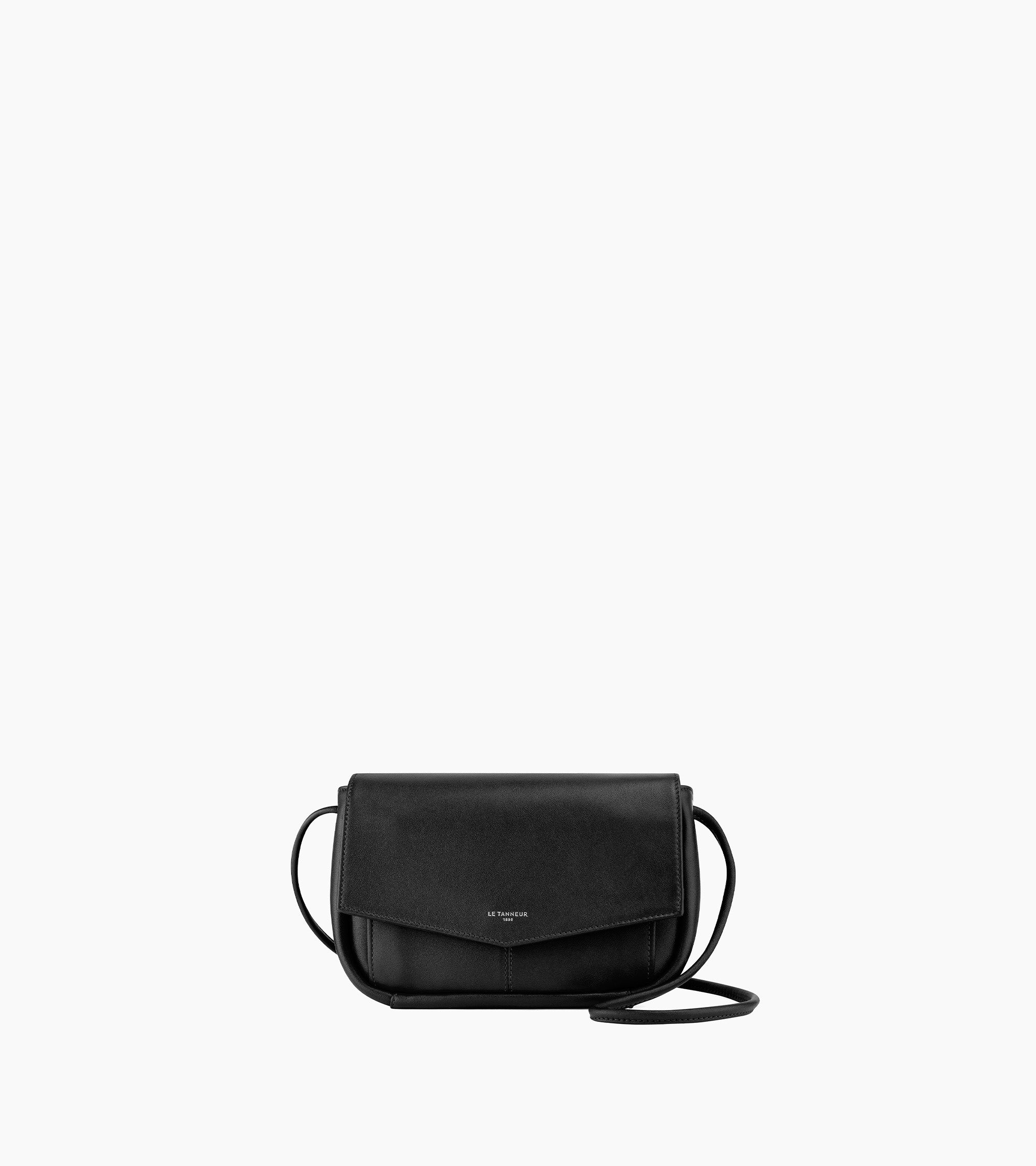Sac pochette avec bandoulière amovible Charlotte en cuir lisse
